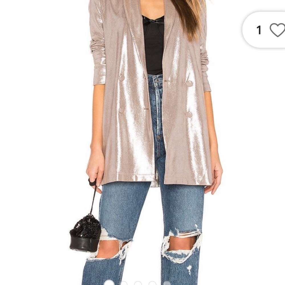 Revolve Matilda Metallic Blazer Rose Gold